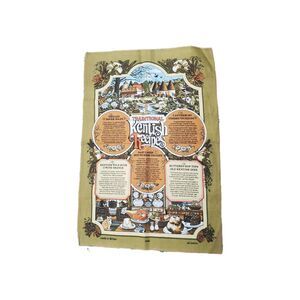 VTG Vista Traditional Kentish Recipes Kitchen Tea Towel British 19"x 29" Cotton